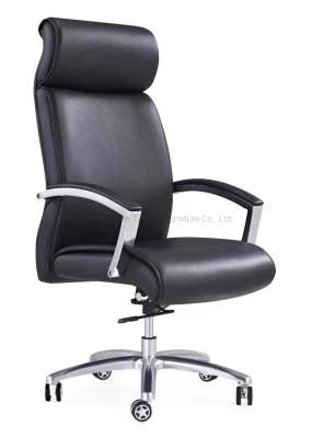Office Furniture Swivel Ergronomic Executive Meeting Conference Leather Chair with Fixed Armrest