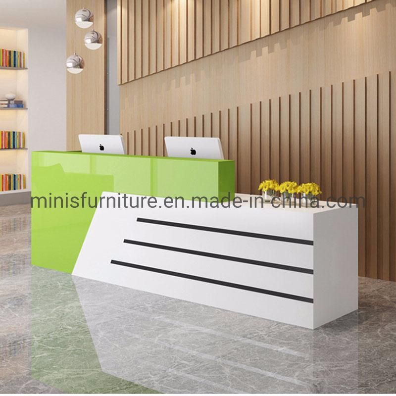 (M-RD603) High Quality Office/Hotel/Shops Furniture White Curved Front Table/Reception Desk