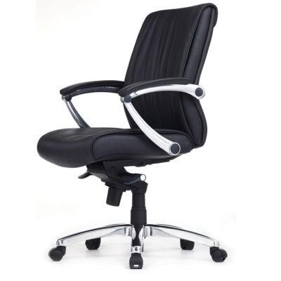 Traditional Design of Office Swivel Chair with Black Leather