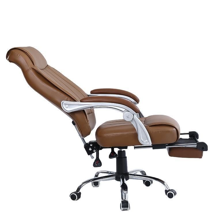 PU Leather High Back Swivel Reclining Office Chair with Footrest
