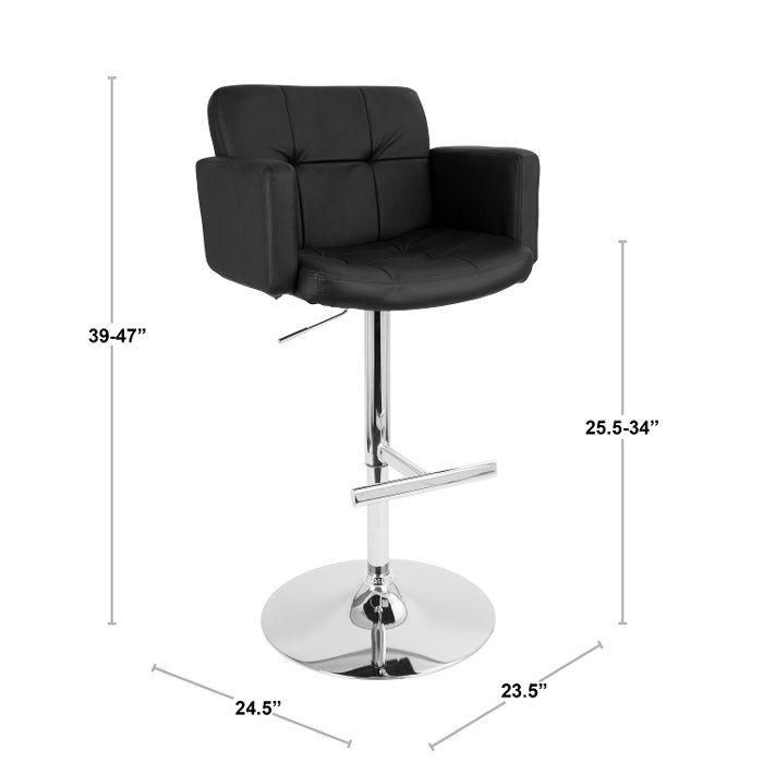Height Adjustable Bar Chair with Footrest Bar Stool with Hand Holder