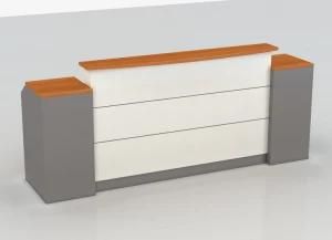 Modern Wooden Customized Logo Reception Desk