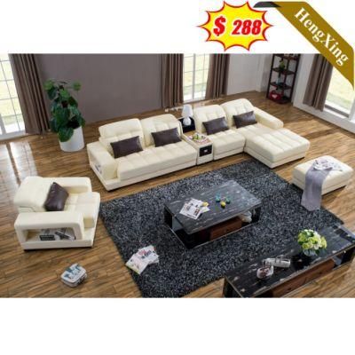 Modern Home Furniture Living Room White Fabric L Shape Sofas with a Single Seat Sofa