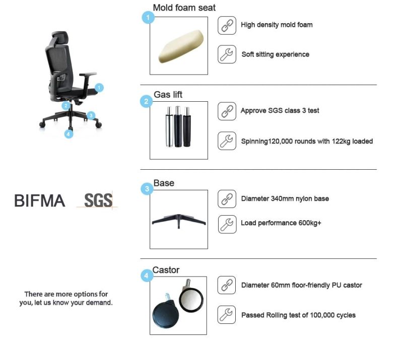 Modern Computer Executive Conference Ergonomic Beauty Home Swivel Visitor Study Game Revolving Reception Cheap Leather High Back Mesh Office Chair Furniture