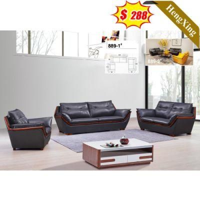 Classic Home Living Room Sofas Set Brown PU Leather Fabric Customized 1/2/3 Seat Sofa