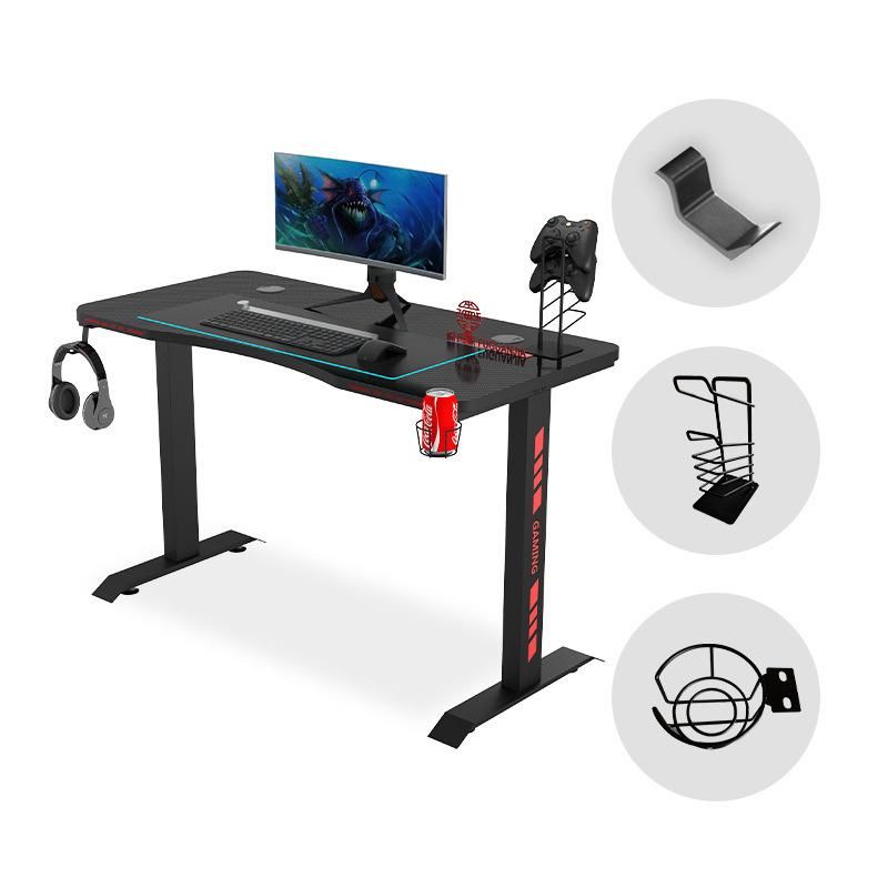 Modern Black Gamer Computer PC Laptop L Shape Leg Table Gaming Desk for PC