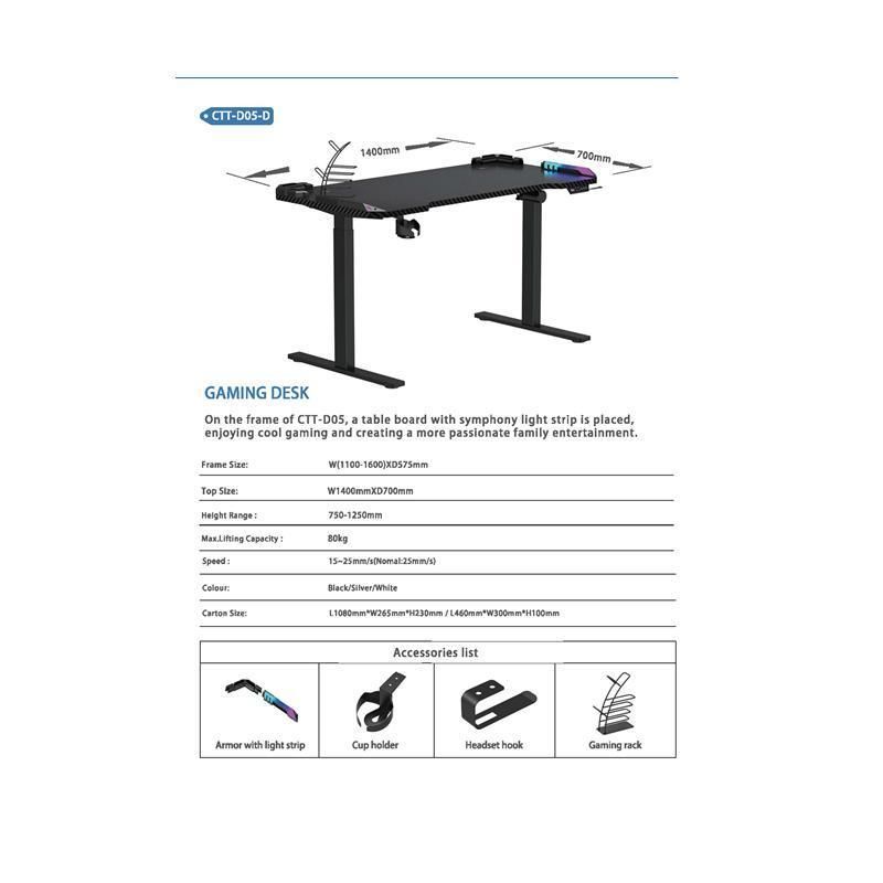 Gaming Desk Electric Moter Ergonomic Standing Desk Training Table Height Adjustable Office Table Lifting Table