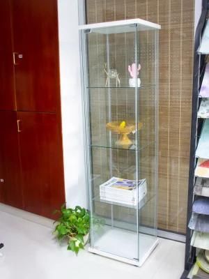 4-Tier Modern Living Room Office Use Glass Bookcase Bookshelf