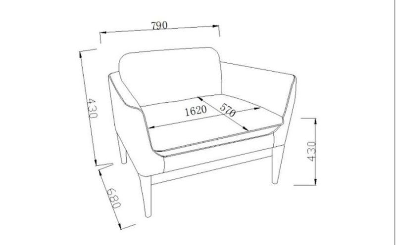 Small Design Solid Wooden Legs Leather Sofa Set for Home and Office