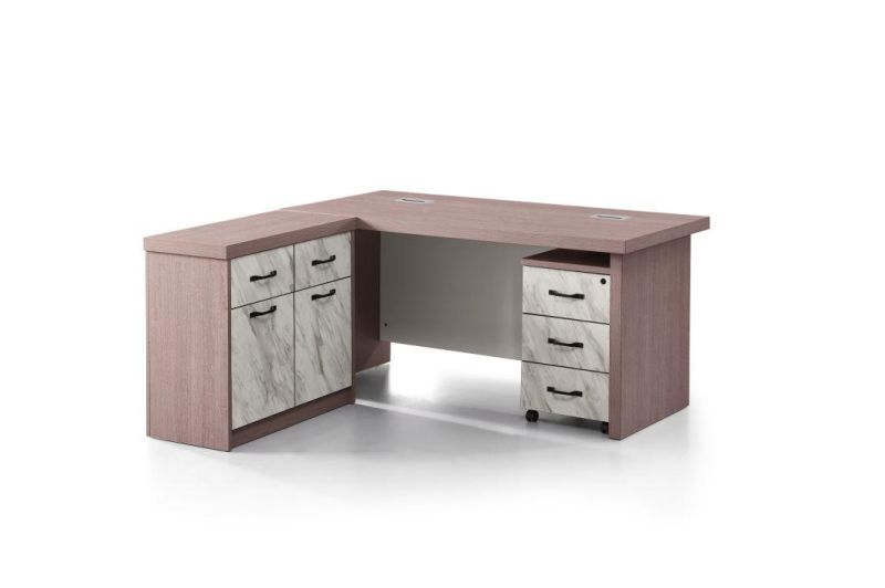 1/5modern Office Furniture Home Office Desks Table Combined Gold Metal Frame Office Desk with Drawer