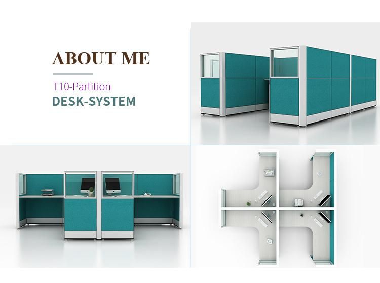 Foshan Furniture Manufacturer Modern Style Small Private Aluminum Partition 4 Person Office Cubicle with Pedestals