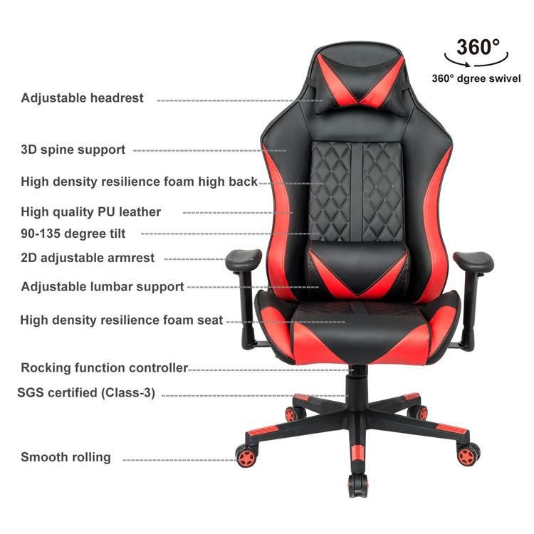 (JASON) Partner Ergonomic Computer Gaming Chair, Large Size PU Leather High Back Office Racing Chairs