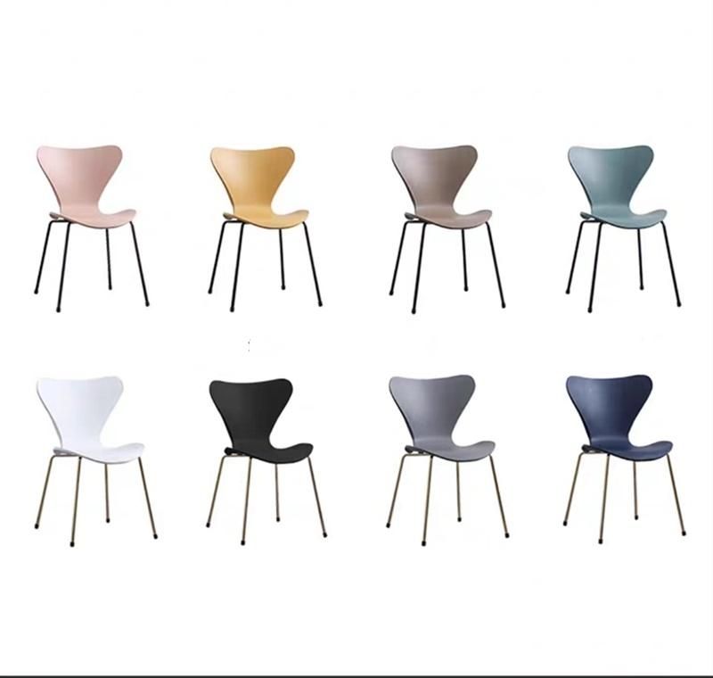 Chinese Modern Home Office School Furniture Metal Stainless Steel Chairs White PP Plastic Backrest and Green Fabric Cushion Student Conference Training Chair
