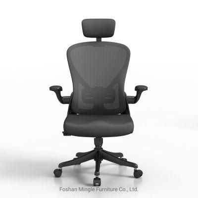 Foshan Ahsipa Factory High Back Comfort Ergonomic Flip-up Arms Swivel Office Chair Computer Chairs with Lumbar Support