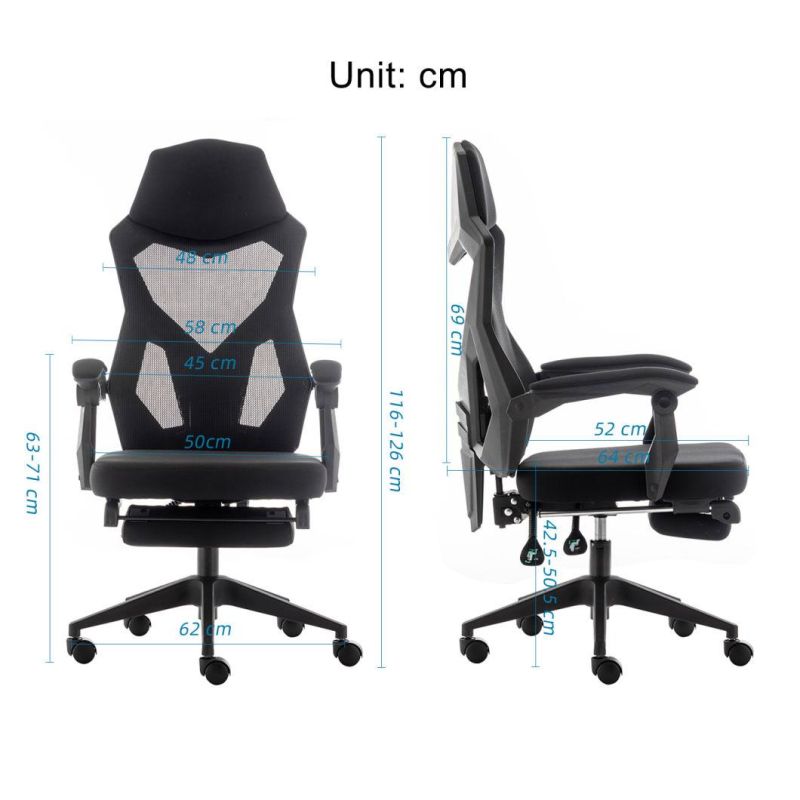 High Back Ergonomic Office Executive Swivel PC Racing Computer Desks Gaming Chair with Footrest