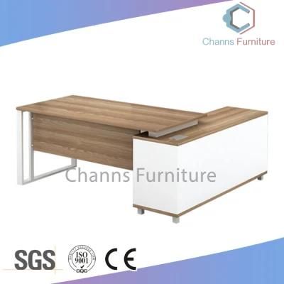 Popular Office Executive Desk Melamine Office Desk with Metal Legs (CAS-D18504)