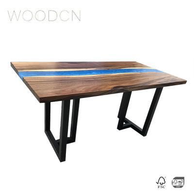 Resin+Wood River Tea Table Top