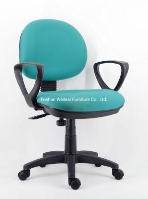 Simple Tilting Mechanism with PP Armrest Small Back B300mm Nylon Base Green Color Office Chair