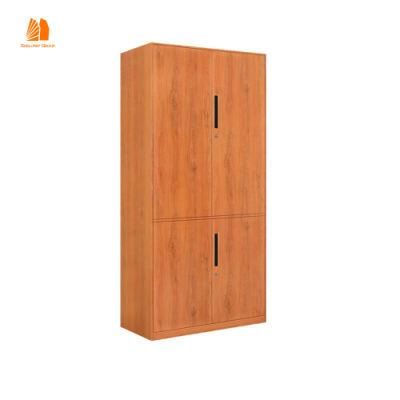 Modern Wood Grain Steel Filing Cabinet Large Storage Office/School/Hospital Furniture