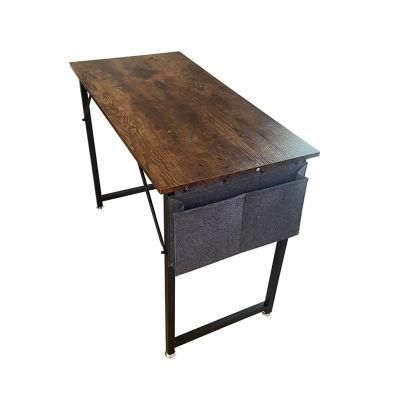 Rustic Brown Home Office Desk with Felt Storage Bag 0310