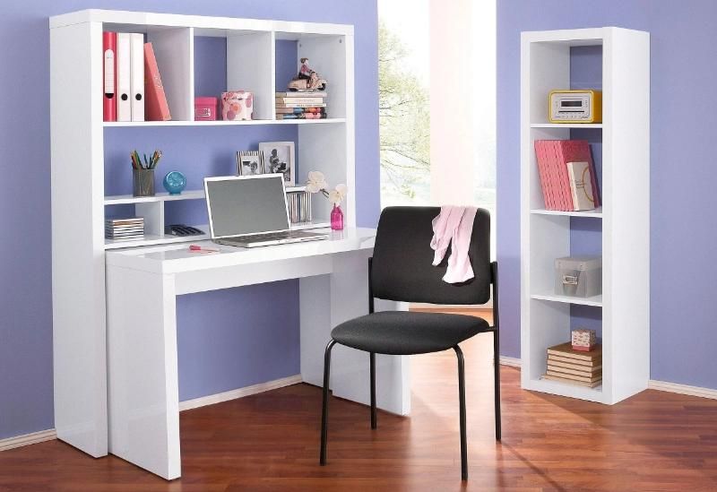 Simple Home Computer Desk Laptop Integrated Bookshelf