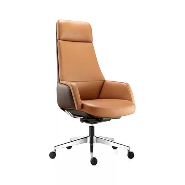 360 Office Recliner Chair Leather Modern Orange Executive Chair Adjustable