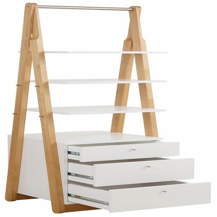Creative Furniture Tripod Type Wooden Shelf with One Cabinet