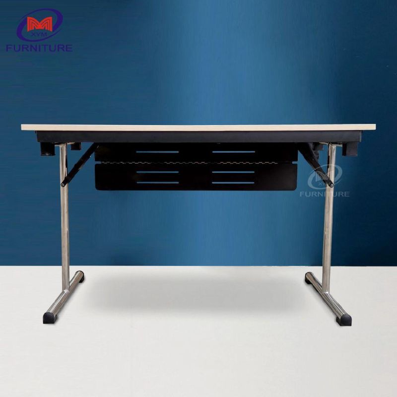 Modern Luxury Executive Adjustable Table Metal Frame I Shape Desk Wooden Rectangle Office Table