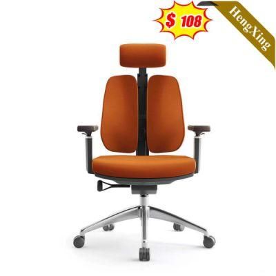 Orange Brown Color Fabric Fixed Metal Legs Meeting Waiting Room Conference Chair