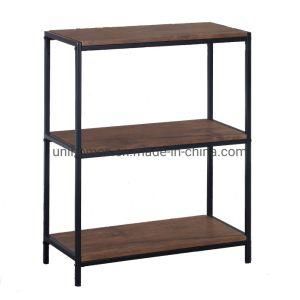 3 Tier Vintage Bookshelf, Industrial Style Bookcases Bookshelves Furniture for Home Office, Wood Look &amp; Metal Frame, Rustic Brown