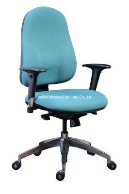 Light Green Fabric Back&Seat Synchronized Functional Mechanism Aluminum Base with Nylon Caster Executive Office Chair