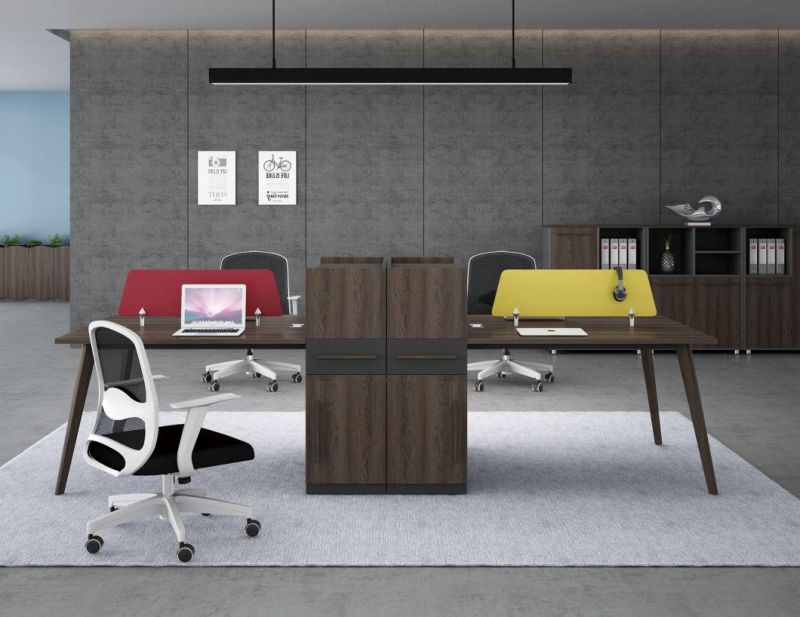 Foshan Manufacturer Office Workstation Wooden Leg Computer Desk with Drawer