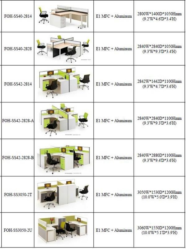 2 Seat L Shape Office Workstation with Aluminum Frame