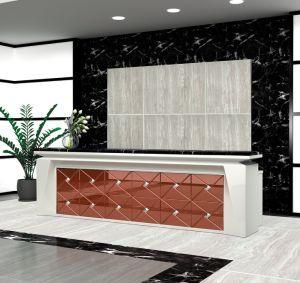 Reception Table Reception Desk Counter Table Counter Desk Cashier Checkout Counter Modern Office Furniture 2019 New Design Fashion High Glossy