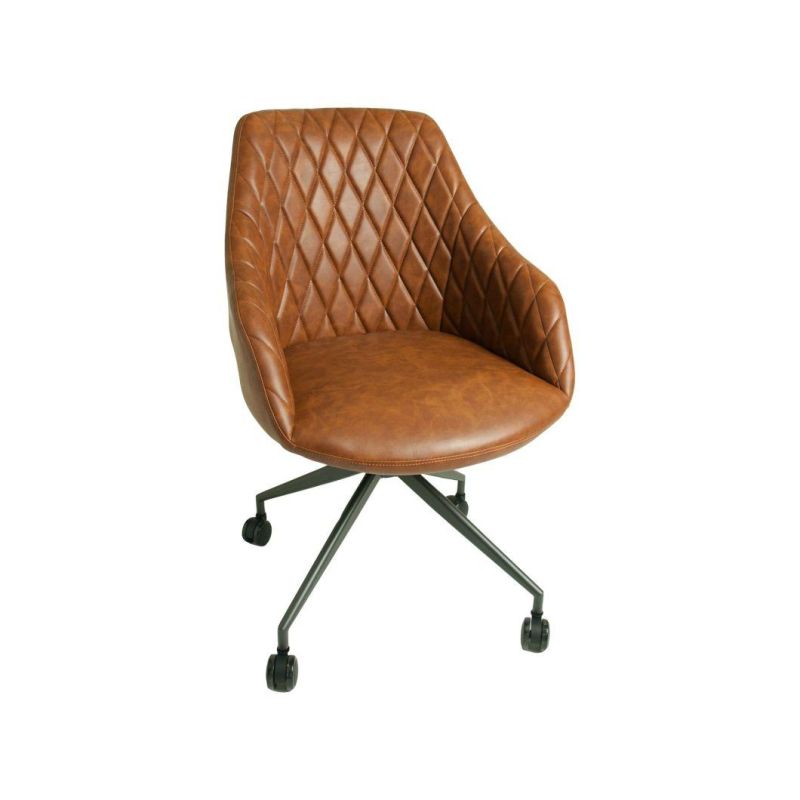 PU Leather Swivel Bar Chair with Wheels Lounge Bar Stool