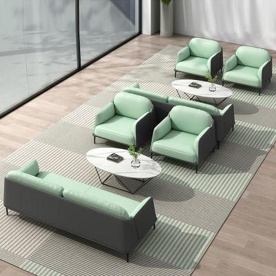 Yellow and Matcha Green Match Color Office Style Sofa Chairs for Reception Area