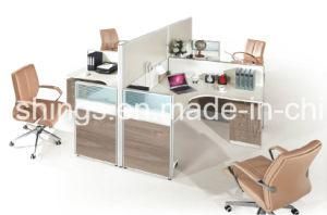 L-Shape Office Table Top Aluminum Frame Work Cubie