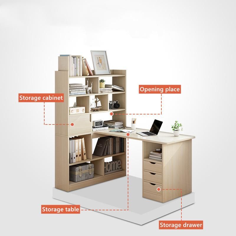 Simple Computer Desk Desktop Home Bookcase Integrated Writing Desk 0139