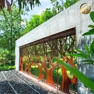 Corten Steel Rusty Garden Metal Ornaments Divider Screen Panel