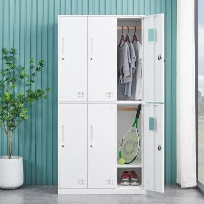 School Student Gym Changing Room Metal 6 Doors Clothes Storage Cabinet Steel Locker