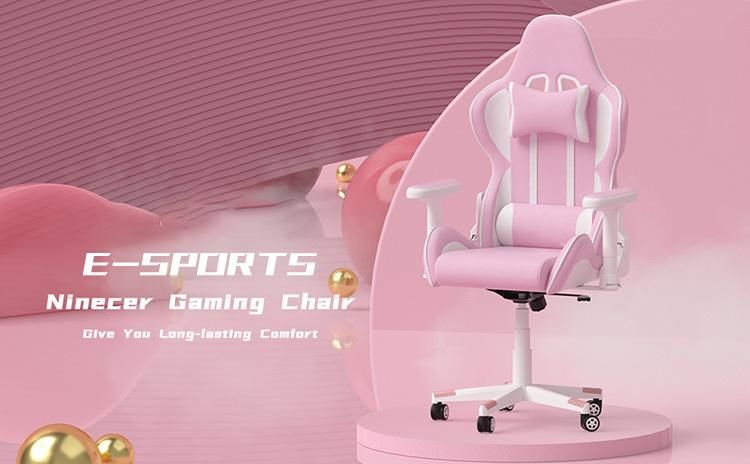 Pink High Back Chair Resting Chair with Foot Rest