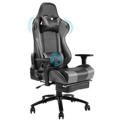 Leather Reclining Swivel Office Chair with Massage Lumbar