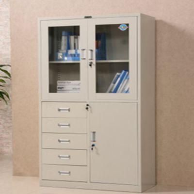 3-Door 5-Drawer Office Furniture Steel Swing Door Filing Cabinet/Shelf