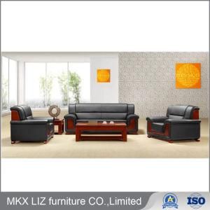 Antique Design Luxury Furniture Wood Frame Leather Office Sofa (S887)
