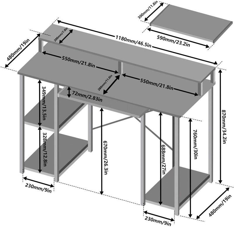 Home Office Study Room Multifunctional Computer Desk 0339