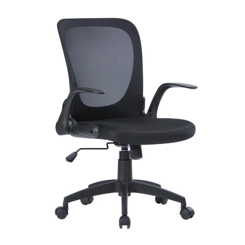 Factory Price Foldable Desk Chair with Flip up Armrest Folding Office Chair