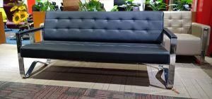 Popular Modern Design Office Leather Sofa with Metal Frame 8801b