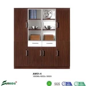 Good Quality Wooden Office Furniture Glass File Cabients with 4 Doors