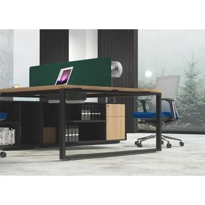 American Stye Eco-Friendly Furniture 2 Seat Office Workstation with Pedestals