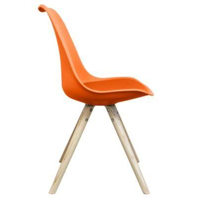 Wholesale Price High Quality Colored Cafe Plastic Chairs Tulip Hard PP Dining Chair with Beech Wood Legs